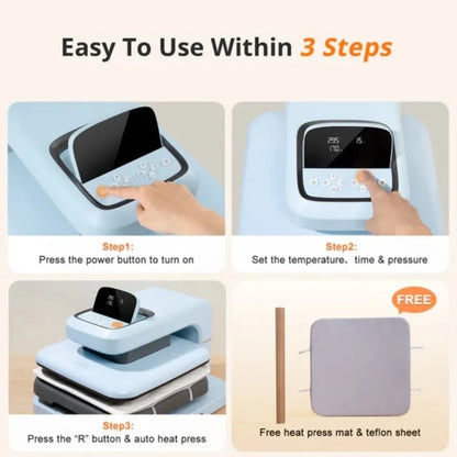 HTVRONT Auto Heat Press 2 -Heat Press Machine Heats Up Fast and Evenly 15x15 for T Shirts HTV, Sublimation, Heat Press Projects