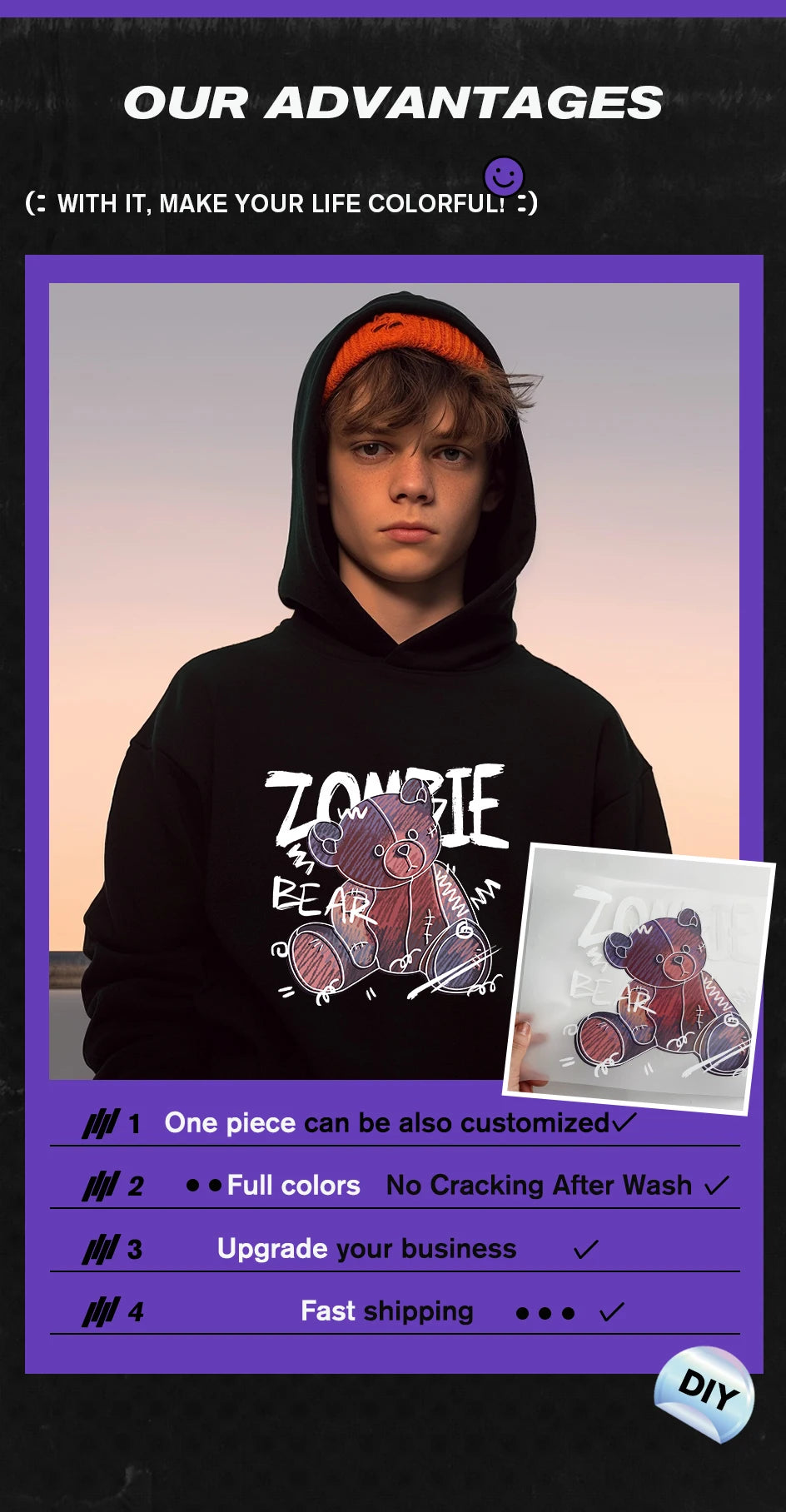 Logo Custom Sticker Iron On Transfer Decals Clothing Thermoadhesive Patches on Clothes Applique Thermal transfer stickers