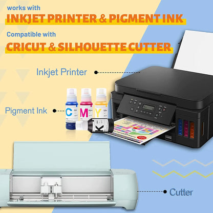 HTVRONT 20Pcs A4 Inkjet Heat Transfer Sublimation Printing Paper 8.5x11in Heat Transfer Paper DIY Cotton T-Shirt Iron On Paper