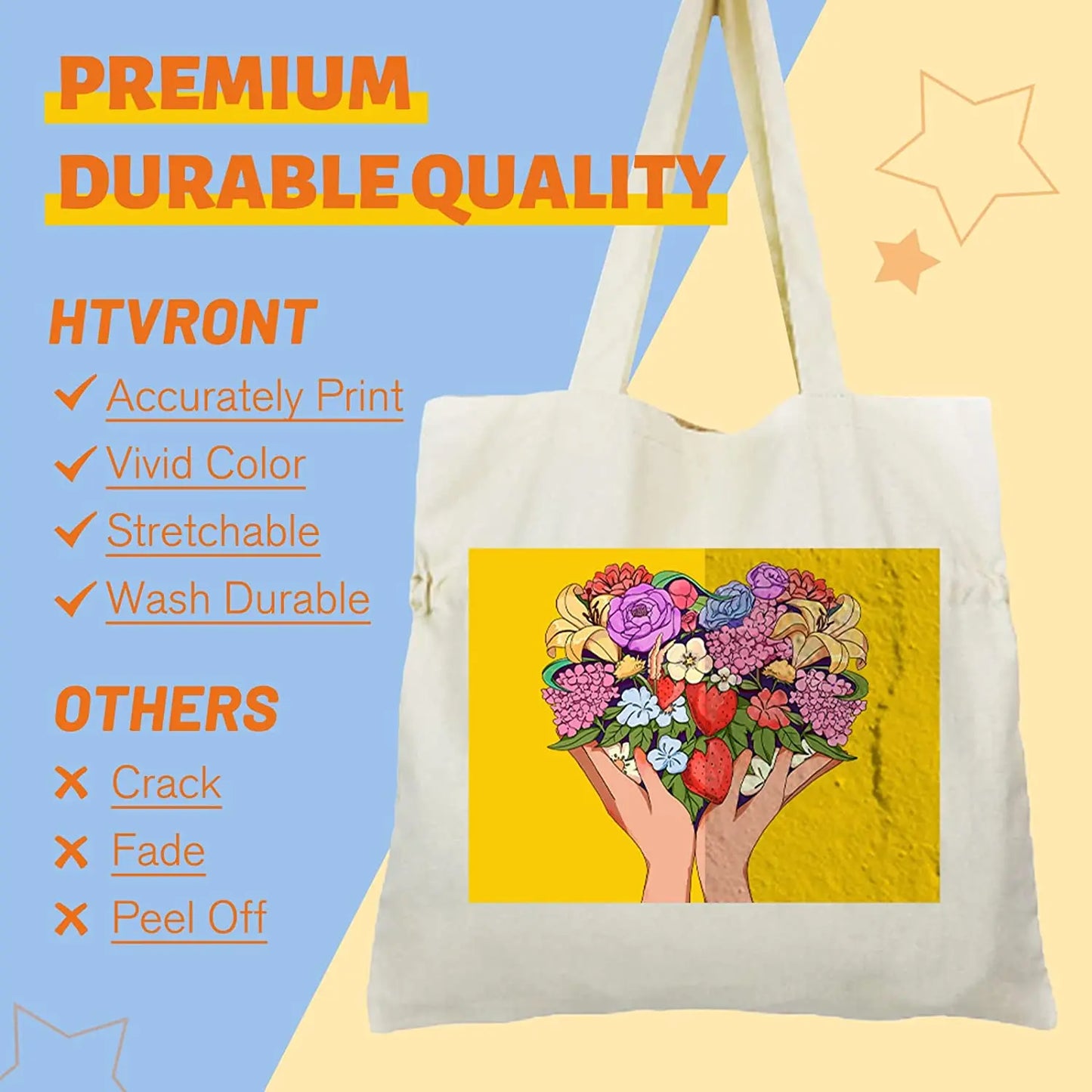 HTVRONT 20Pcs A4 Inkjet Heat Transfer Sublimation Printing Paper 8.5x11in Heat Transfer Paper DIY Cotton T-Shirt Iron On Paper